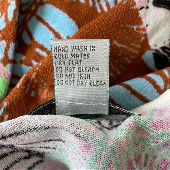 Alberto Makali Beaded Blouse Colorful Vibrant Abstract Geometric Sequin M GUC - Picture 9 of 12